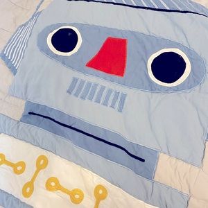 Crate&Barrel CB2 Kids Robot Quilt and Sham